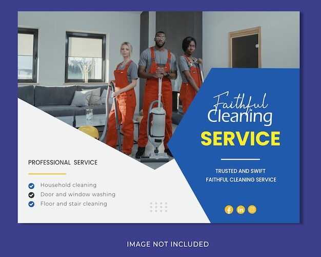 Cleaning service social media post design